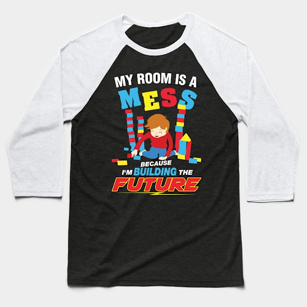 My Room is  A Mess for the Active Child Who Loves Building Baseball T-Shirt by The Toy Museum of NY